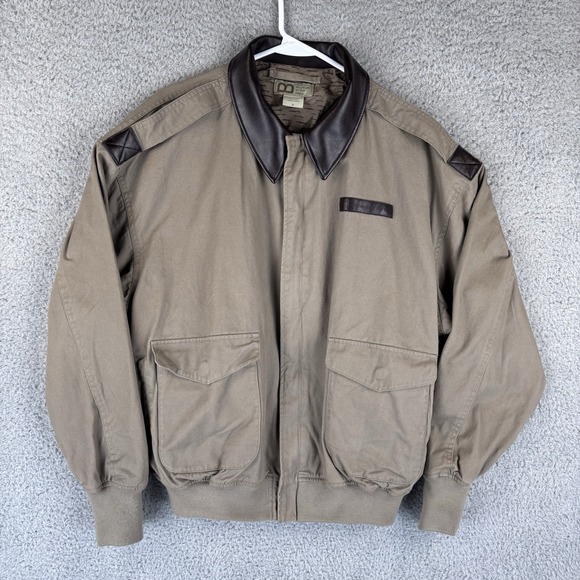 Museum of the Bible Other - Museum Of the Bible Jacket Mens Medium Tan Cotton Bomber Full Zip